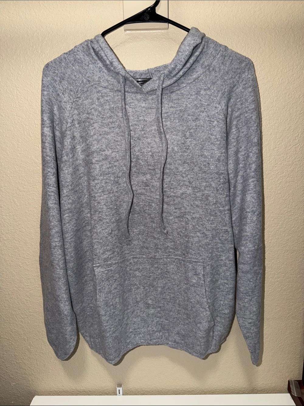 Zenana Melange Light Grey Hooded Sweatshirt (lightweight) NWT